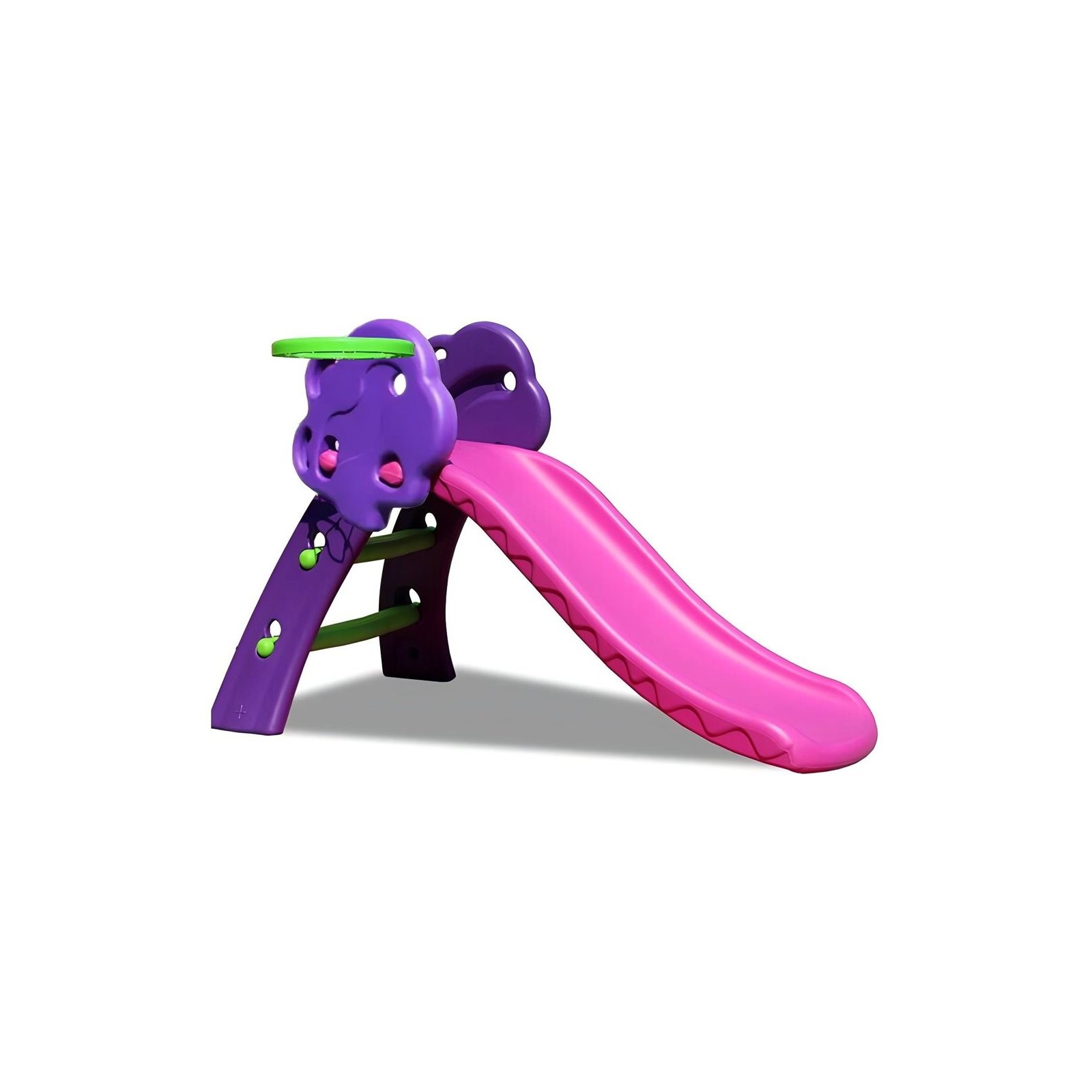 Toboggan enfant avec panier de basket 130 cm - violet / rose