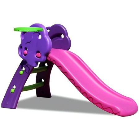 Toboggan enfant avec panier de basket 130 cm - violet / rose
