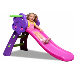 Toboggan enfant avec panier de basket 130 cm - violet / rose