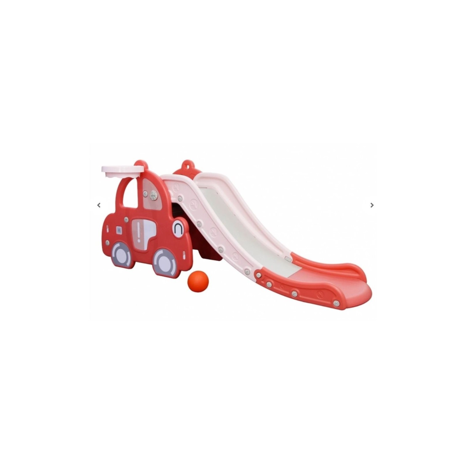 Voiture de Jeu avec Toboggan et Panier de Basket LeMiniRider Fun Racer - rouge