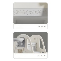 Voiture de Jeu avec Toboggan et Panier de Basket LeMiniRider Fun Racer XL – blanc