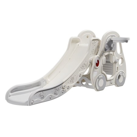 Voiture de Jeu avec Toboggan et Panier de Basket LeMiniRider Fun Racer XL – blanc