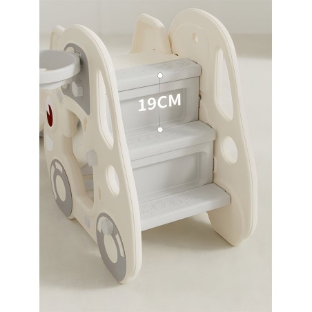 Voiture de Jeu avec Toboggan et Panier de Basket LeMiniRider Fun Racer XL – blanc