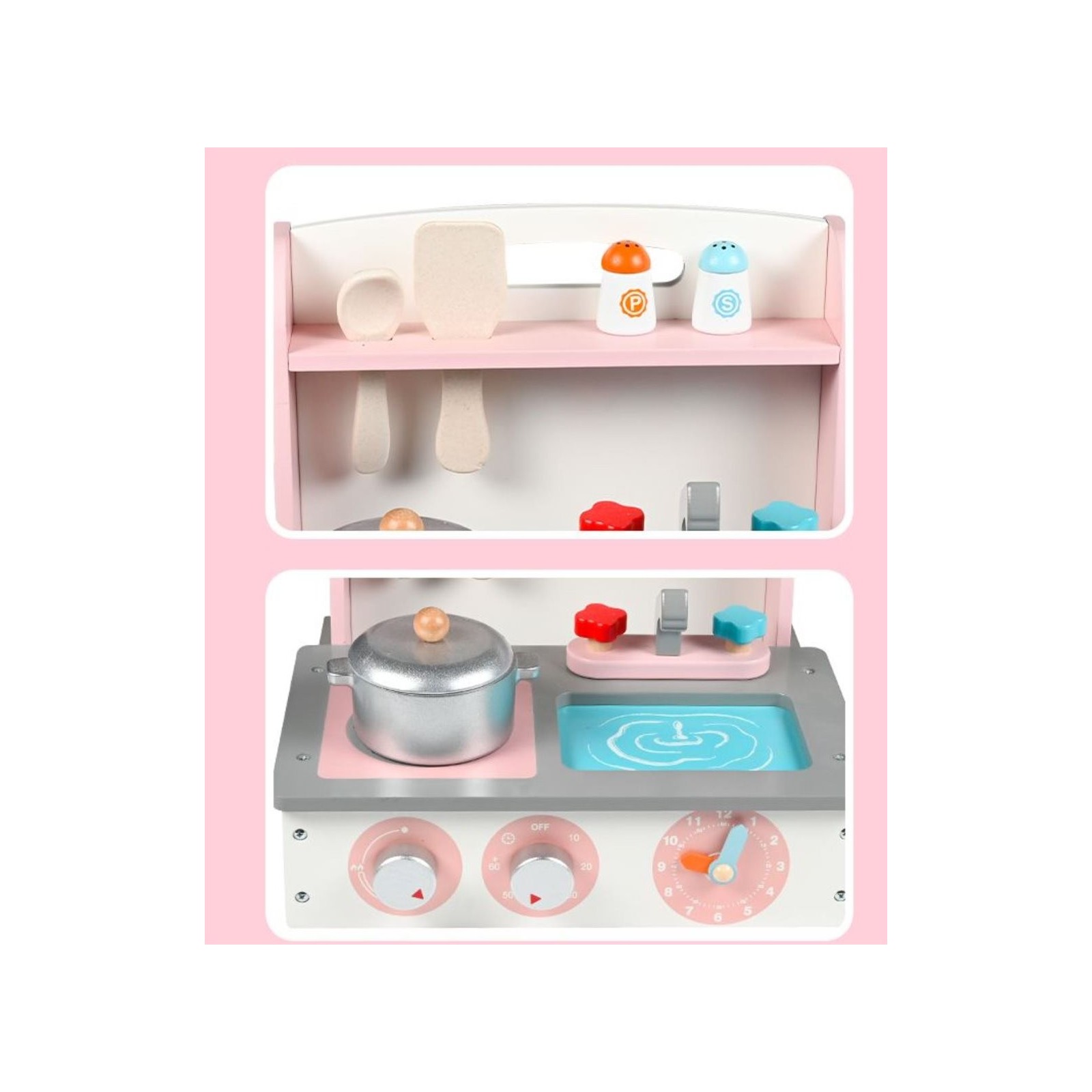 Cuisine Enfant Pliable en Bois LeMiniRider Eazi Kitchen rose