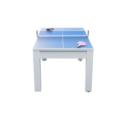 Table multi-jeux 3 en 1 Stanlord : billard, tennis de table et table à manger - blanc