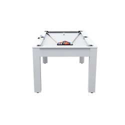 Table multi-jeux 3 en 1 Stanlord : billard, tennis de table et table à manger - blanc