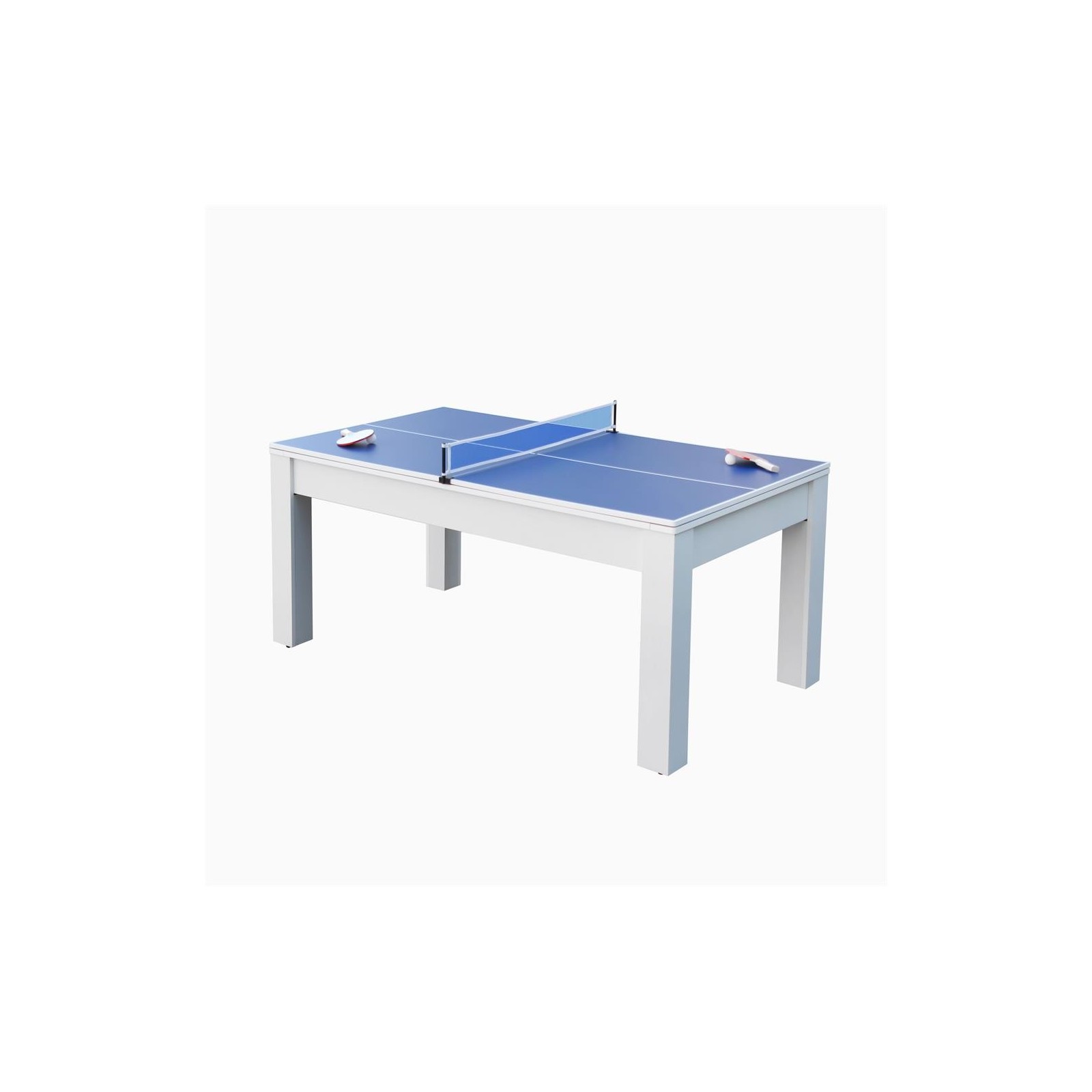 Table multi-jeux 3 en 1 Stanlord : billard, tennis de table et table à manger - blanc