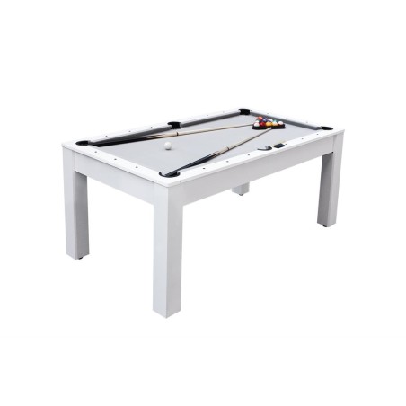 Table multi-jeux 3 en 1 Stanlord : billard, tennis de table et table à manger - blanc