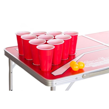 Table Pliante Beer Pong, avec 24 gobelets et 24 balles