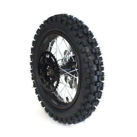 Pièces détachées Dirt bike, Pit bike Roue complète arrière 12" - axe 15mm LMR PARTS