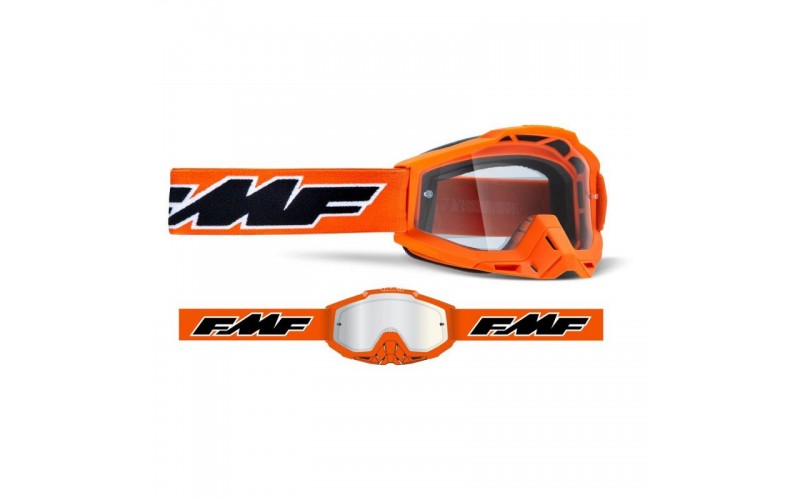 Masque Cross FMF Powerbomb Rocket orange écran argent miroir - enfant