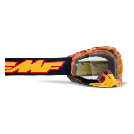 Masque Cross FMF Powercore jaune écran or miroir