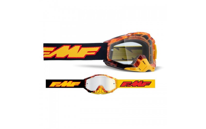  Masque Cross FMF Powerbomb Rocket orange écran argent miroir - enfant