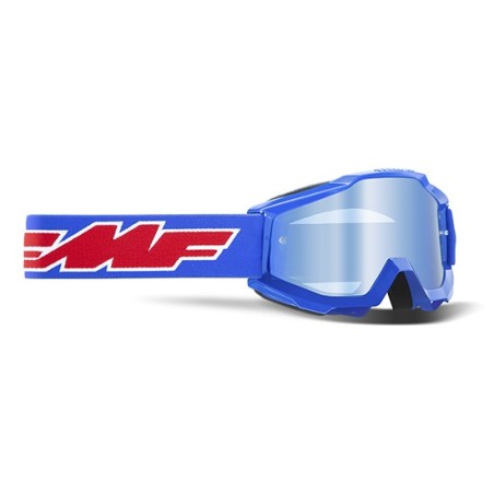 Masque Cross FMF Powercore rocket enfant écran bleu miroir