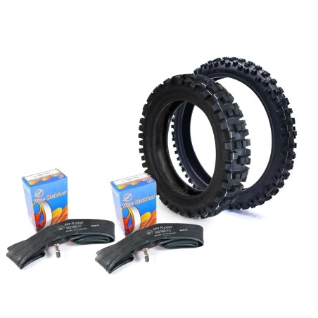 Pièces détachées Dirt bike, Pit bike Pack pneu cross 14/17" Vee Rubber + chambres à air 14/17" Vee Rubber Vee Rubber