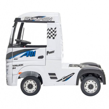 Camion électrique enfant Mercedes Actros blanc 24 Volts, télécommande parentale 2.4 GhZ, 4 moteurs 35W Voitures électriques