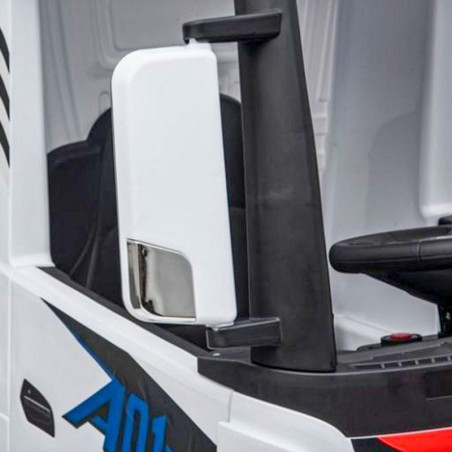 Camion électrique enfant Mercedes Actros blanc 24 Volts, télécommande parentale 2.4 GhZ, 4 moteurs 35W Voitures électriques