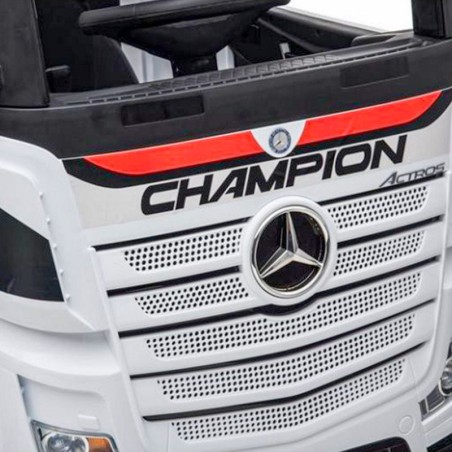Camion électrique enfant Mercedes Actros blanc 24 Volts, télécommande parentale 2.4 GhZ, 4 moteurs 35W Voitures électriques