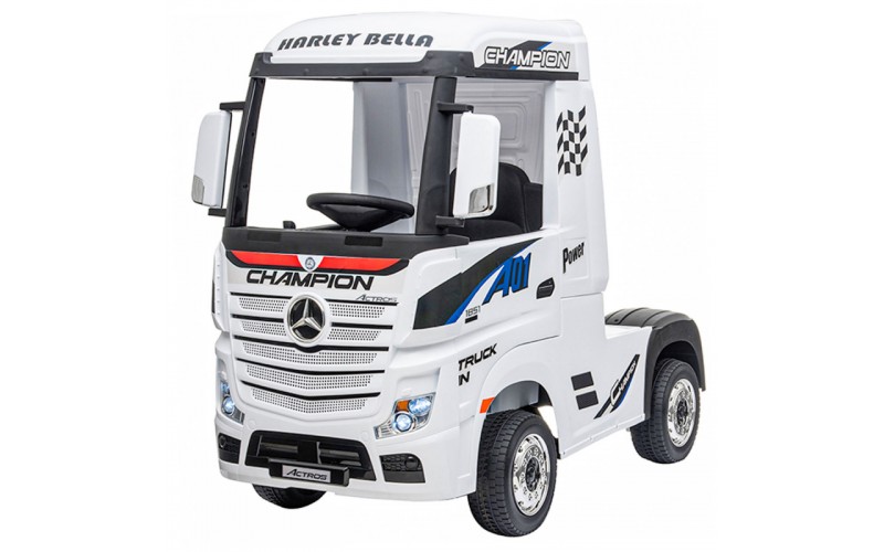 Camion électrique enfant Mercedes Actros blanc 12 Volts, camion électrique enfant télécommande parentale 2.4 GhZ, 1 moteur 35W