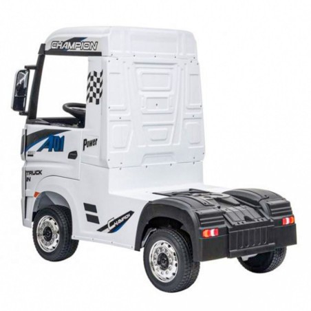 Camion électrique enfant Mercedes Actros blanc 24 Volts, télécommande parentale 2.4 GhZ, 4 moteurs 35W Voitures électriques
