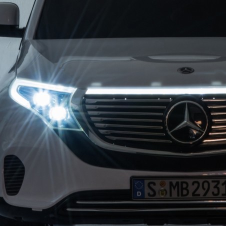 Voiture électrique enfant Mercedes EQC 400 blanc, 2 moteurs 15W, télécommande parentale 2.4 Ghz Voitures électriques