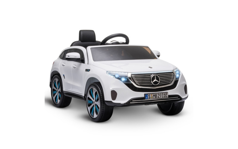 Voiture électrique enfant Mercedes EQC 400 blanc, 2 moteurs 15W, télécommande parentale 2.4 Ghz Voitures électriques