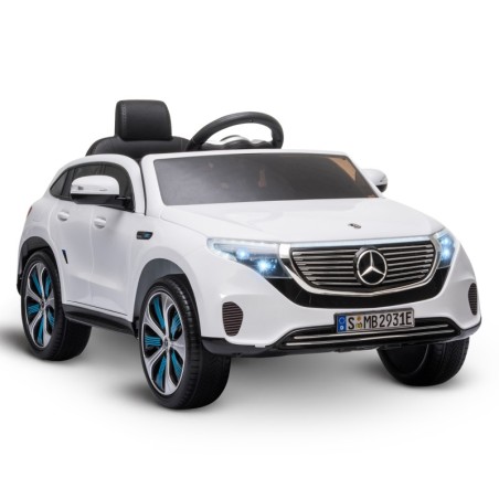 Voiture électrique enfant Mercedes EQC 400 blanc, 2 moteurs 15W, télécommande parentale 2.4 Ghz Voitures électriques