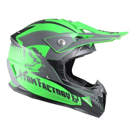 Casque vert motocross enfant