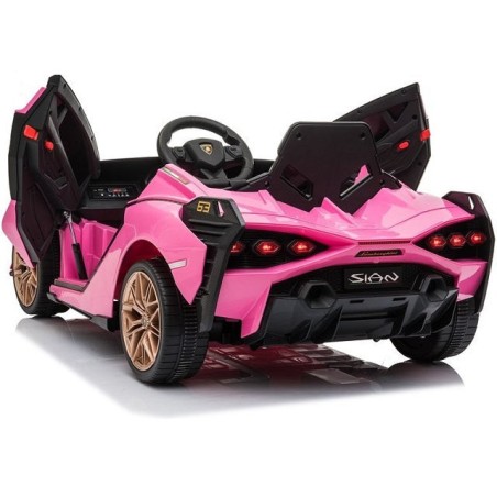 Voiture électrique enfant Lamborghini Sian rose 12 Volts , 2 moteurs 30w, télécommande parentale 2.4 Ghz Voitures électriques