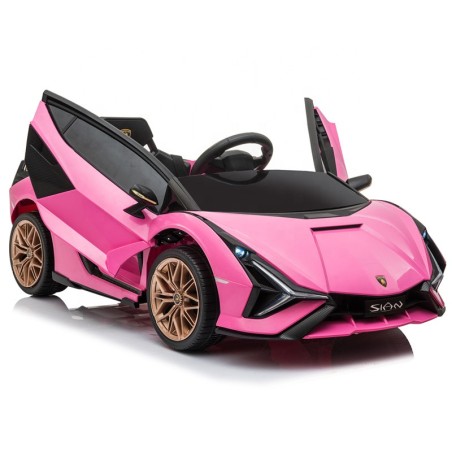 Voiture électrique enfant Lamborghini Sian rose 12 Volts , 2 moteurs 30w, télécommande parentale 2.4 Ghz Voitures électriques