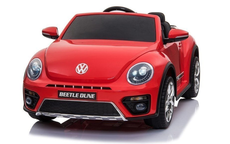 Voiture électrique enfant Volkswagen Coccinelle Dune Beetle rouge 12 volts, 2 moteurs 30w, télécommande parentale 2.4 GHz Voi...