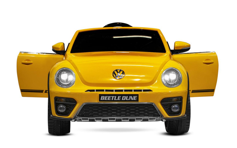 Voiture électrique enfant Volkswagen Coccinelle Dune Beetle jaune12 volts, 2 moteurs 30w, télécommande parentale 2.4 GHz Voit...