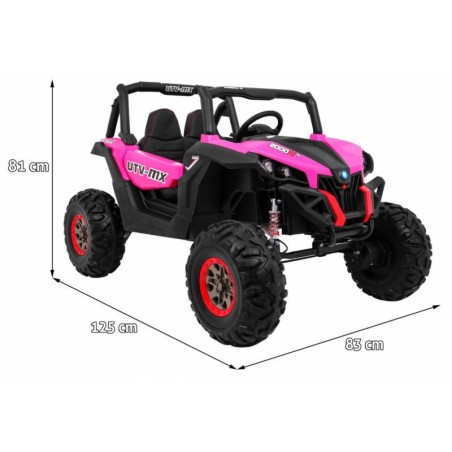 Buggy électrique enfant LMR UTV-MX 2 places 12V, 4 moteurs 45w, télécommande parentale 2.4 GHz - rose Voitures électriques
