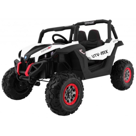 Buggy électrique enfant LMR UTV-MX 2 places 12V, 4 moteurs 45w, télécommande parentale 2.4 GHz - blanc Voitures électriques