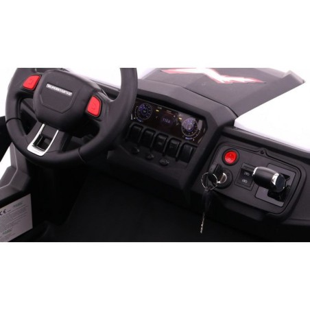 Buggy électrique enfant LMR UTV-MX 2 places 12V, 4 moteurs 45w, télécommande parentale 2.4 GHz - blanc Voitures électriques
