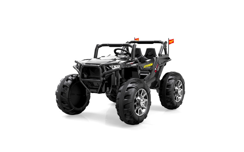 Buggy électrique enfant UTV-ONE noir 12 Volts, 4 moteurs 35w, télécommande parentale 2.4 GHz