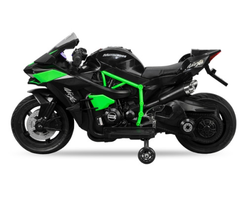 Moto électrique enfant GP noir 12 volts, 2 moteurs 25w Voitures électriques