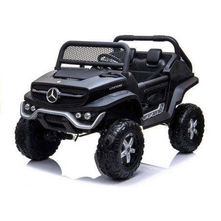 Voiture électrique enfant Mercedes Unimog 12V noir, 2 places, 4 moteurs 35w, télécommande parentale 2.4 GHz Voitures électriques