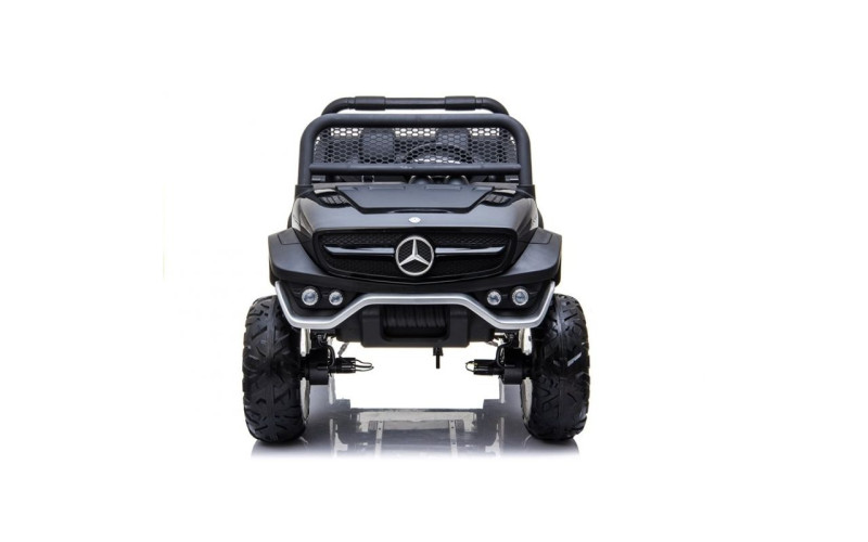 Voiture électrique enfant Mercedes Unimog 12V noir, 2 places, 4 moteurs 35w, télécommande parentale 2.4 GHz