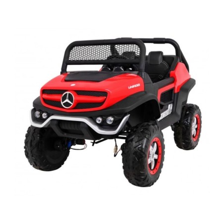 Voiture électrique enfant Mercedes Unimog 12V rouge, 2 places, 4 moteurs 35w, télécommande parentale 2.4 GHz Voitures électri...
