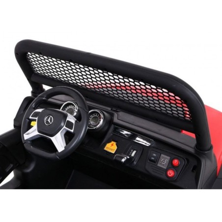 Voiture électrique enfant Mercedes Unimog 12V rouge, 2 places, 4 moteurs 35w, télécommande parentale 2.4 GHz Voitures électri...