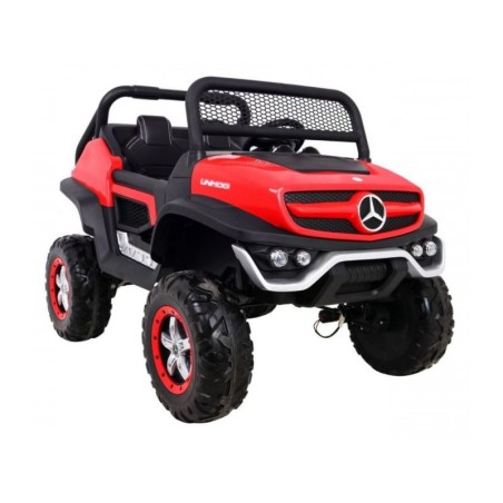 Voiture électrique enfant Mercedes Unimog 12V rouge, 2 places, 4 moteurs 35w, télécommande parentale 2.4 GHz Voitures électri...